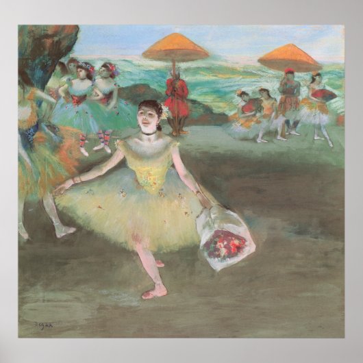 Dancer with Bouquet, Curtsying by Edgar Degas Poster (Vorne)
