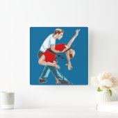 dancers clock quadratische wanduhr (Zuhause)