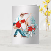 Dancers Happy Holidays Christmas Karte (Gelbe Blume)