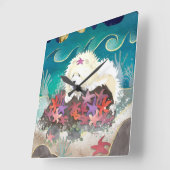 DANCIN MIT DER STARZ-Creme-Chow-Uhr Quadratische Wanduhr (Winkel)