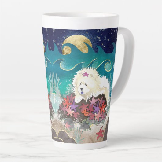 DANCIN' MIT STARZ Creme Chow Latte Tasse (Rechte Ecke)