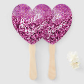 Dancin' Romancin' Pink Heart Fächer (Vorne und Hinten)