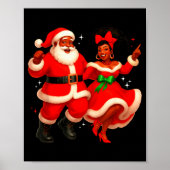Dancing African Santa Mr Mrs Claus African America Poster (Vorne)