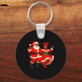 Dancing African Santa Mr Mrs Claus African America Schlüsselanhänger (Vorderseite)