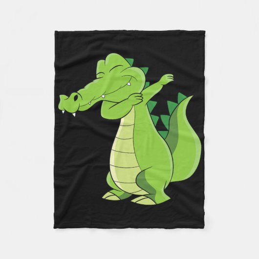 Dancing Alligator Geschenk Funny Dabbing Alligator Fleecedecke (Vorderseite)