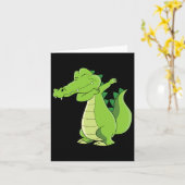 Dancing Alligator Geschenk Funny Dabbing Alligator Karte (Gelbe Blume)
