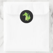 Dancing Alligator Geschenk Funny Dabbing Alligator Runder Aufkleber (Tasche)