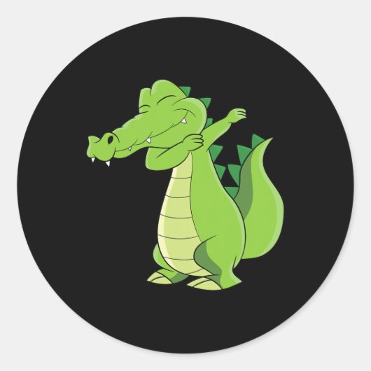 Dancing Alligator Geschenk Funny Dabbing Alligator Runder Aufkleber (Vorderseite)