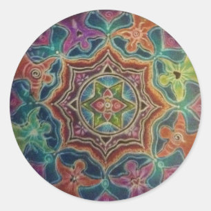 Dancing Angels Mandala Art Sticker