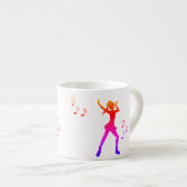 Dancing Anime Girl mit Musiknoten - Cooler K-Pop Espressotasse (Vorderseite Rechts)