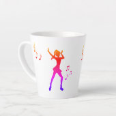 Dancing Anime Girl mit Musiknoten - Cooler K-Pop Milchtasse (Linke Ecke)
