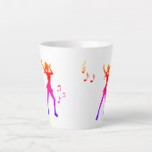 Dancing Anime Girl mit Musiknoten - Cooler K-Pop Milchtasse (Vorderseite)