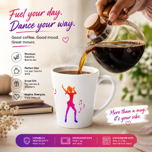Dancing Anime Girl mit Musiknoten - Cooler K-Pop Milchtasse