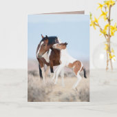 Dancing at Dawn Wild Horse Greeting Card Karte (Gelbe Blume)