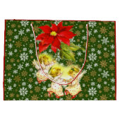 Dancing Baby Angels mit Snowflakes Große Geschenktüte (Rückseite)