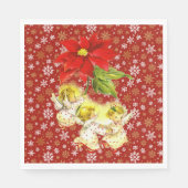 Dancing Baby Angels mit Snowflakes Serviette (Vorderseite)