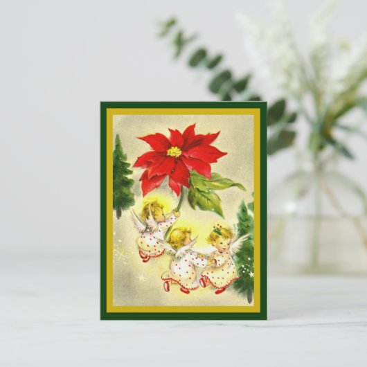 Dancing Baby Angels Vintage Postkarte (Stehend Vorderseite)