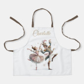 Dancing Ballerina & Prince Custom Name Kids Apron Schürze (Vorderseite)