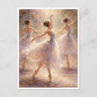 Dancing ballerinas. Postcard Postkarte