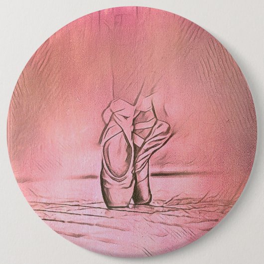 Dancing Ballet Shoes Pink Ballerina Button (Vorderseite)