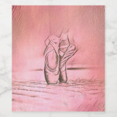 Dancing Ballet Shoes Pink Ballerina Weinetikett (Einzelnes Label)