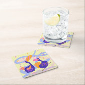 Dancing Beak Bird Coaster Rechteckiger Pappuntersetzer (Vor Ort)