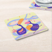 Dancing Beak Bird Coaster Rechteckiger Pappuntersetzer (angewinkelt)