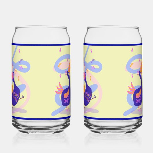 Dancing Beak Birds Soda Glass Dosenglas (Rechts)