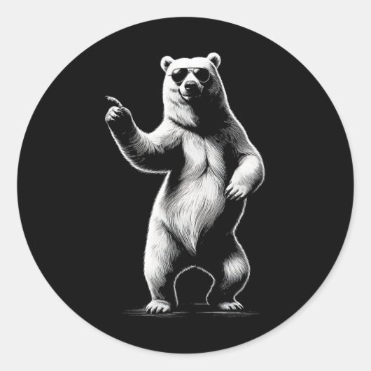 Dancing Bear Graphic Art Design Runder Aufkleber (Vorderseite)