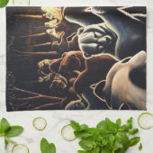 Dancing Bear Handtuch Bär Party Kunst, Dichtung un (Gefaltet)