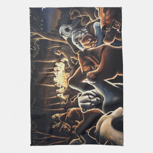 Dancing Bear Handtuch Bär Party Kunst, Dichtung un (Vertikal)