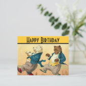 Dancing Bears Happy Birthday Postkarte (Stehend Vorderseite)