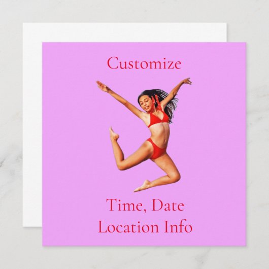 Dancing Bikini Model Thunder_Cove Einladung (Vorne/Hinten)