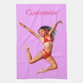 Dancing Bikini Model Thunder_Cove Geschirrtuch (Vertikal)