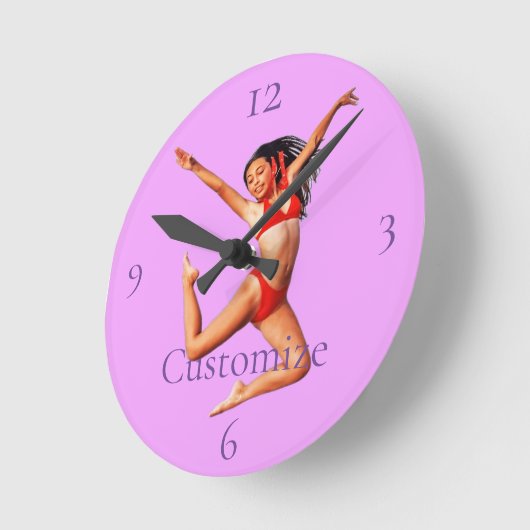 Dancing Bikini Model Thunder_Cove Runde Wanduhr (Winkel)