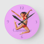 Dancing Bikini Model Thunder_Cove Runde Wanduhr (Vorderseite)