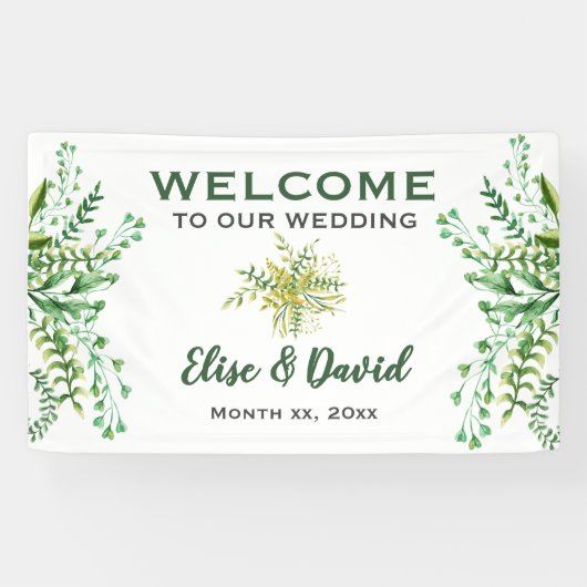 Dancing Blätter - Hochzeitsempfang mit Banner (Horizontal)