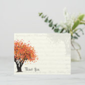 Dancing Blooms Autumn Tree Danke Flat Card (Stehend Vorderseite)