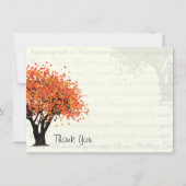 Dancing Blooms Autumn Tree Danke Flat Card (Vorderseite)