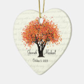 Dancing Blooms Wedding Foto Keramik Ornament (Links)