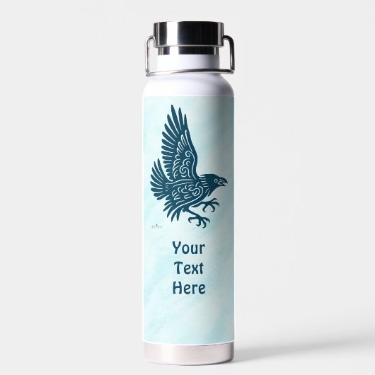 Dancing Blue Raven Trinkflasche (Rückseite)