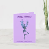 Dancing Blue Skeleton Humorous Happy Birthday Karte (Vorderseite)