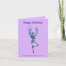 Dancing Blue Skeleton Humorous Happy Birthday Karte