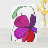 "Dancing Blume" Abstrakt Art Grußkarte Karte (Gelbe Blume)