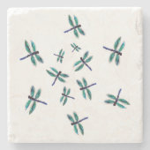 Dancing Bugs Blue Dragonfly Steinuntersetzer (Vorderseite)