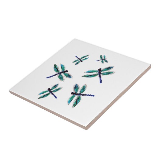 Dancing Bugs Türkis Dragonfly Fliese (Seite)