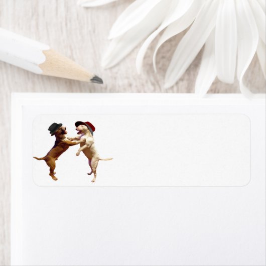 Dancing Bull Terrier Rücksendeadresse (Insitu)