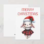 Dancing Bunny - Weihnachtskarte Feiertagskarte (Vorne/Hinten)
