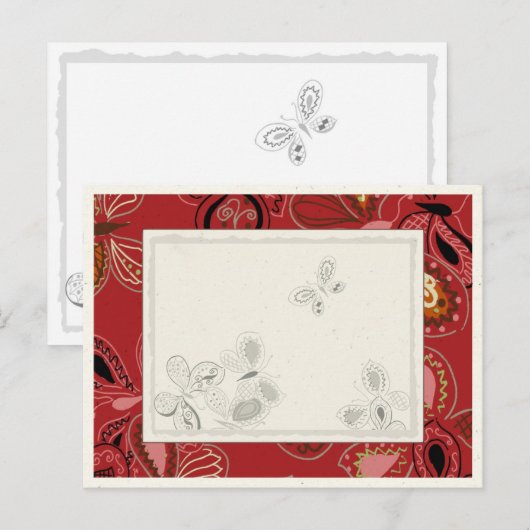 Dancing Butterfly in Rot Postkarte (Vorne/Hinten)