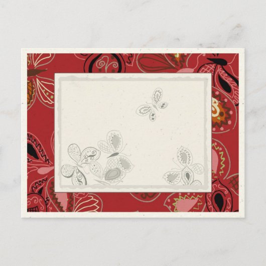 Dancing Butterfly in Rot Postkarte (Vorderseite)